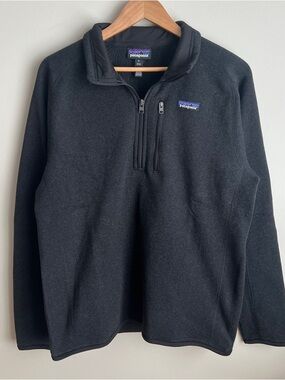 Patagonia 1/2 Zip Fleece Jacket Men’s Medium Black Better Sweater Outdoor Gorp